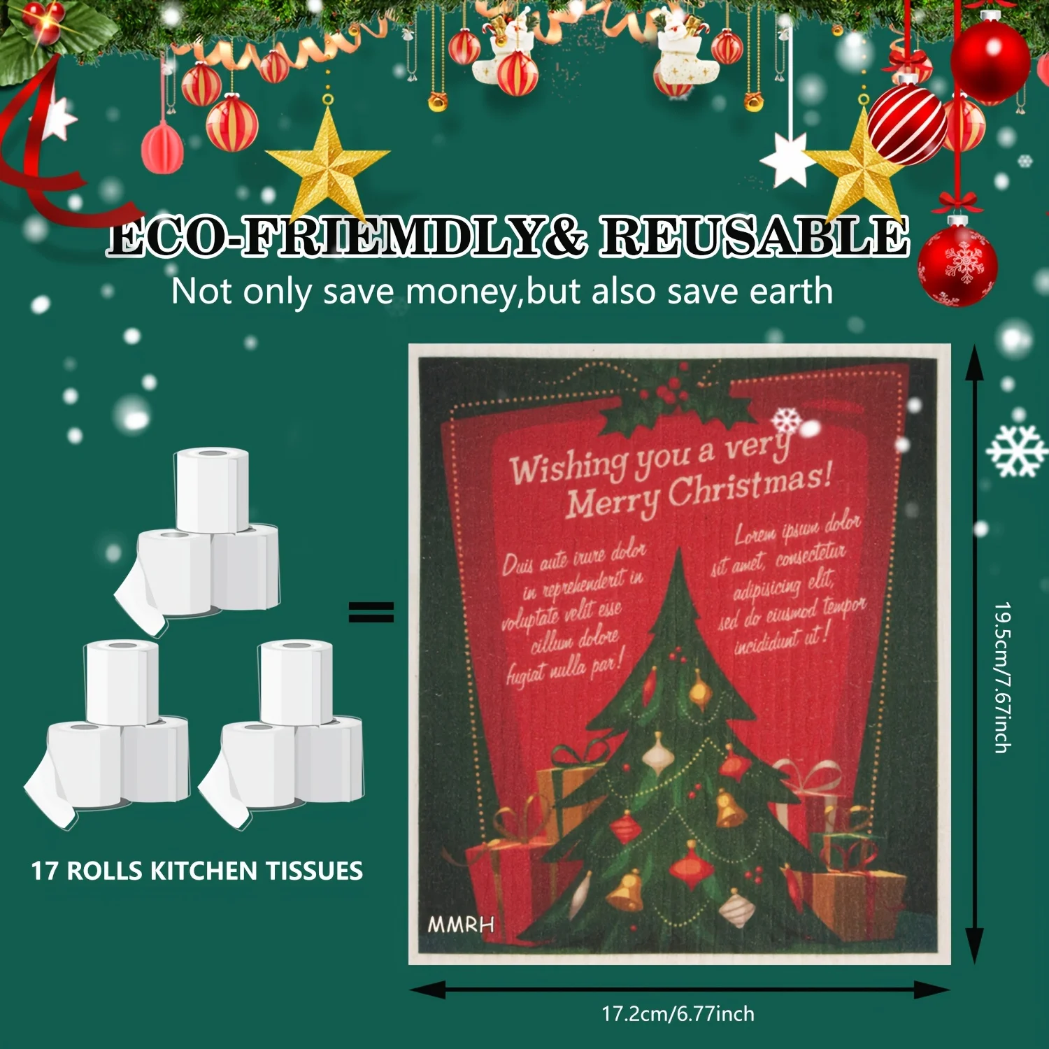 Swedish Christmas Dishcloth Set 5