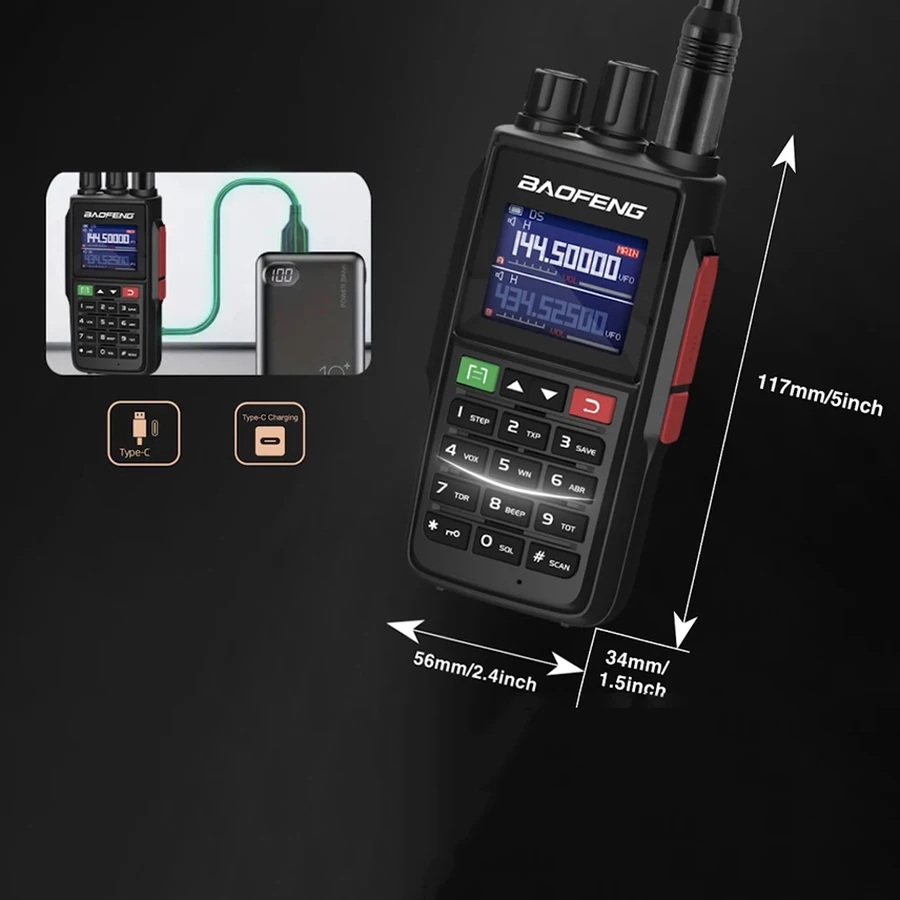 BAOFENG NOAA 5W Tri Band UV-22L Outdoor Sport Two Way Radio, Long Range Handheld Walkies Talkies 3