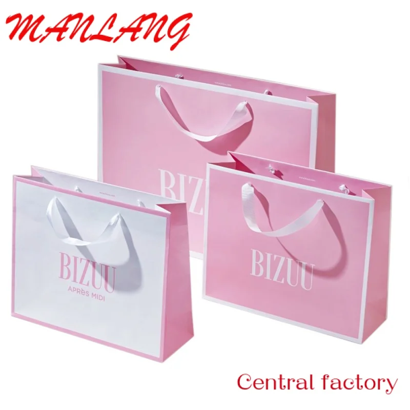 

Custom Personalised paperbag packaging boutique bags custom kraft luxury shopping paper gift bags with your own logo