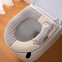 Universal Toilet Seat Cover Cute Alpaca Closestool Mat With Zippe Soft Warm Toilet Seat Cushion Bathroom Toilet Lid Accessories 1