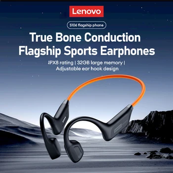 Lenovo S106 Bone Conduction Headphones – Bluetooth 6.0, IPX8 Waterproof Swimming Earphones with 32GB MP3 Player, HiFi Audio & Built-In Mic 1