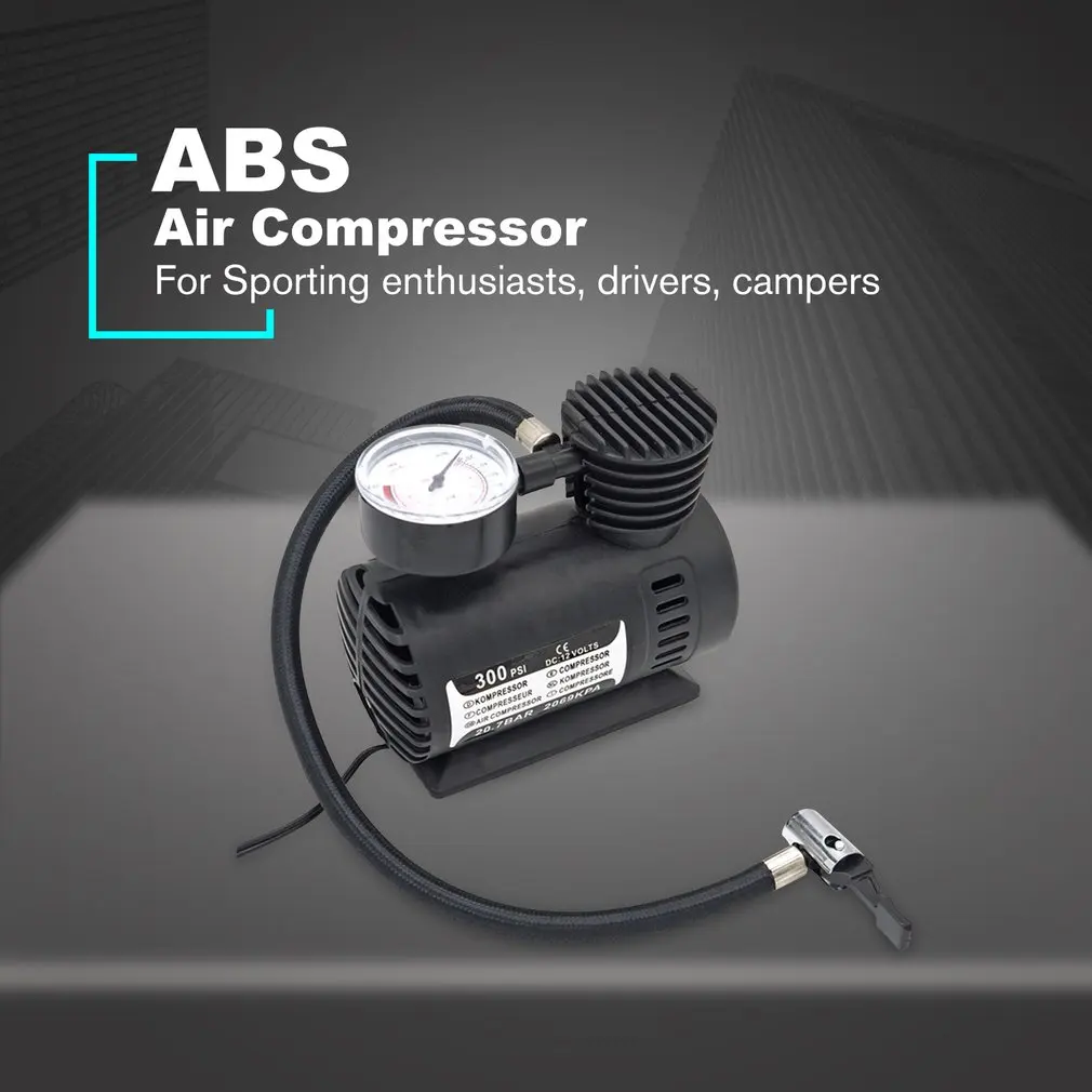 

2023 HOT Mini Air Compressor Electric Pump ABS Automotive Durable Vehicle Air Pump 300 PSI Tire Inflator Pump DC 12V Car Parts