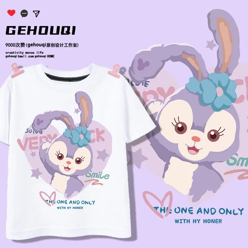 

Футболка с коротким рукавом Star Delulina Belle, одежда для девочек, летняя Новинка, милая детская пуховая рубашка