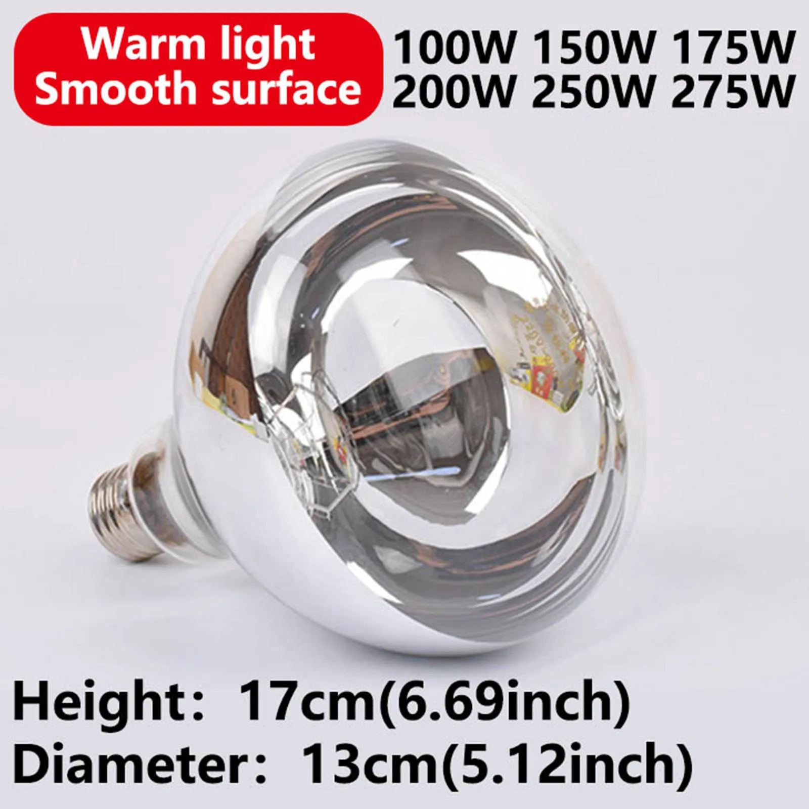 Pet Reptile Red Heating Lamp E27 100W 150W 200W 250W Heating Emitter Light Bulb For Turtle Lizard Reptile Pet Waterproof 220V