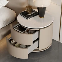 Tables De Chevet esthétiques modernes De luxe Simple nordique Tables De Chevet rondes délicatesse Table créative De Chevet meubles De chambre 4