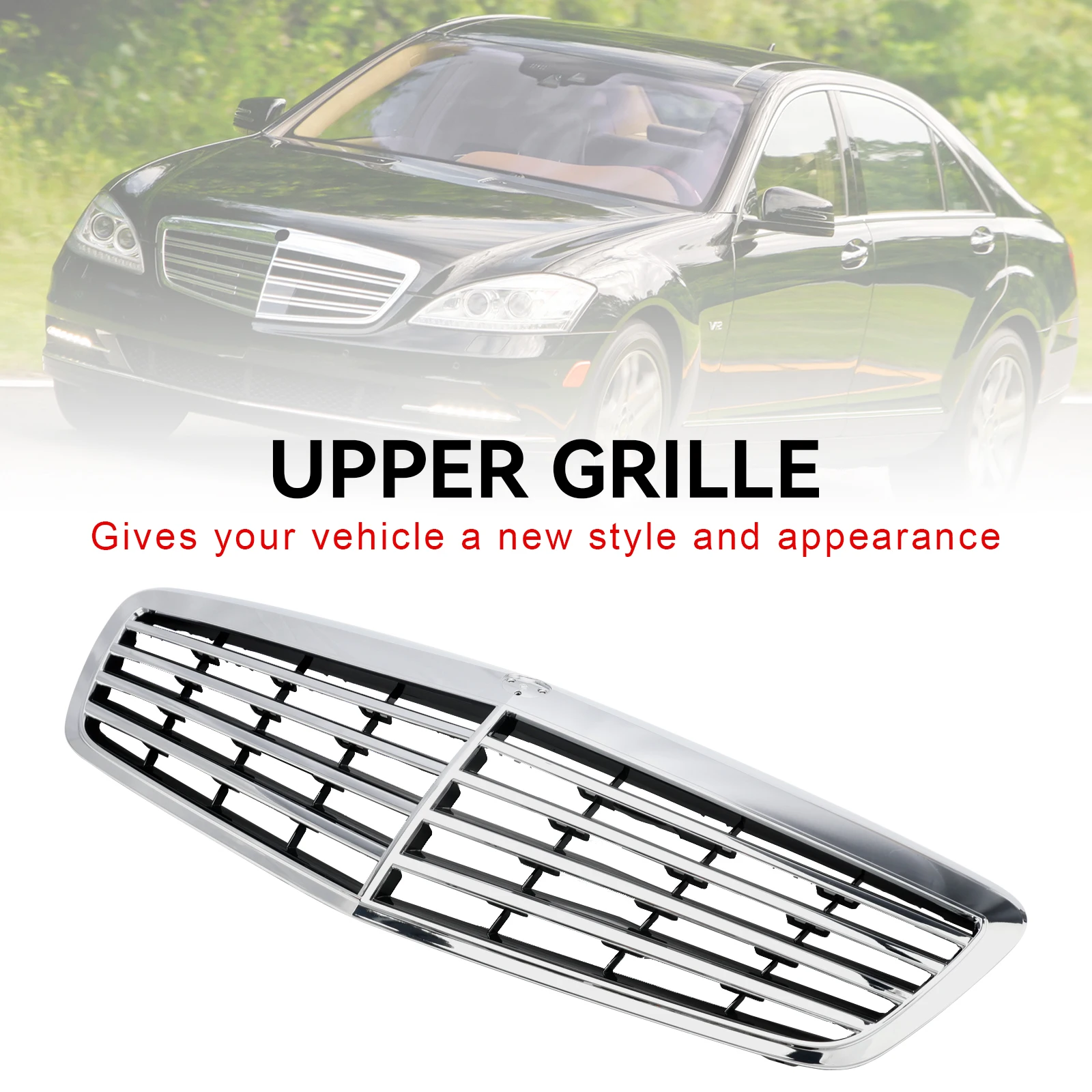 Artudatech Front Grille Grill Fit for Mercedes Benz S-Class W221 S550 S600 S63 S65 2010-2013