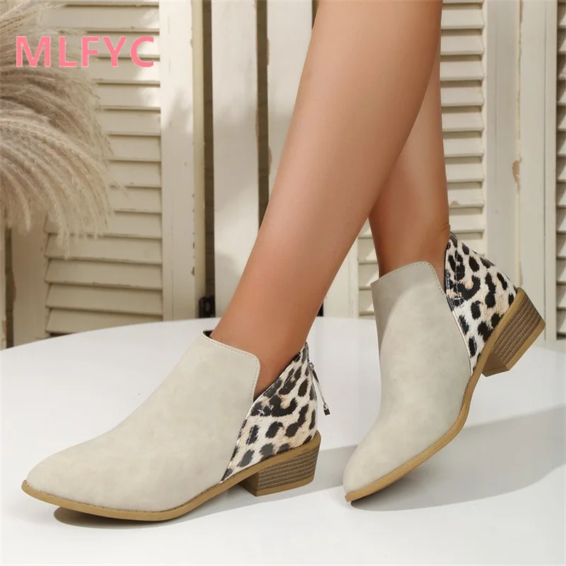Women's Boots Autumn New Short Boots Pointed Thick Heel Colored Back Zipper Boots Winter Casual ladies Boots