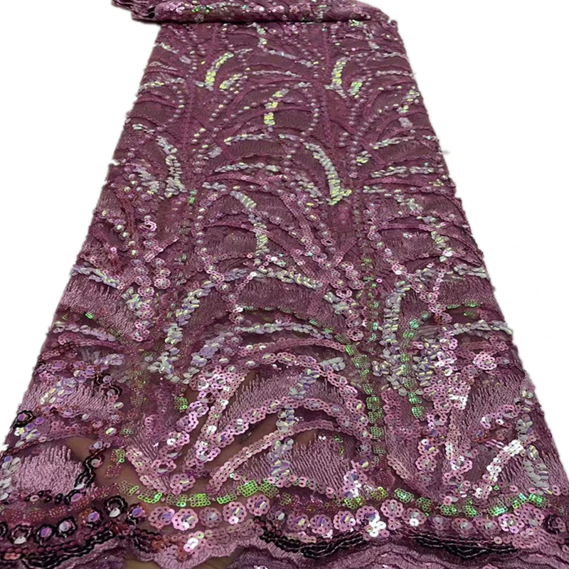 

SJ Lace 2022 African Sequins Lace Fabric Embroidered Nigerian Net Laces Fabric Bridal High Quality French Tulle Lace cd9-81