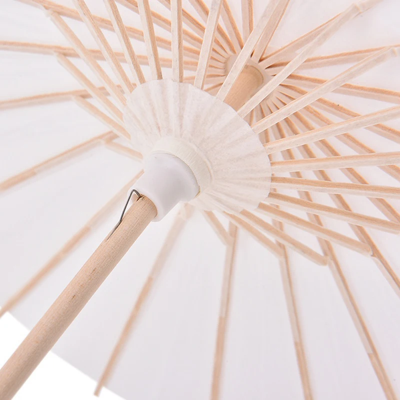 20/30/40/60cm Wedding Paper Umbrella Wooden Handle White Diy Chinese Paper Umbrella Birthday Party Wedding Photography Props