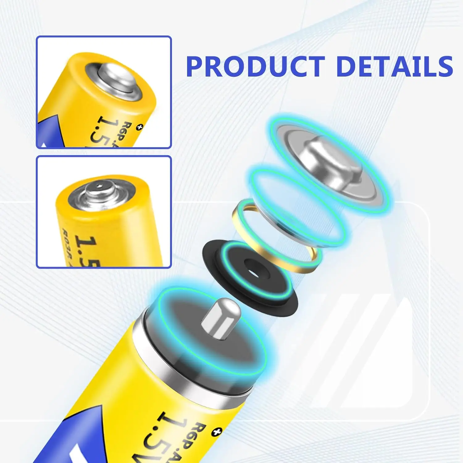 80 Pack PKCELL Carbon Zinc Non-rechargeable Battery Double AA UM3 MN1500 E91 Batteries Triple AAA MN2400 Batteries 4