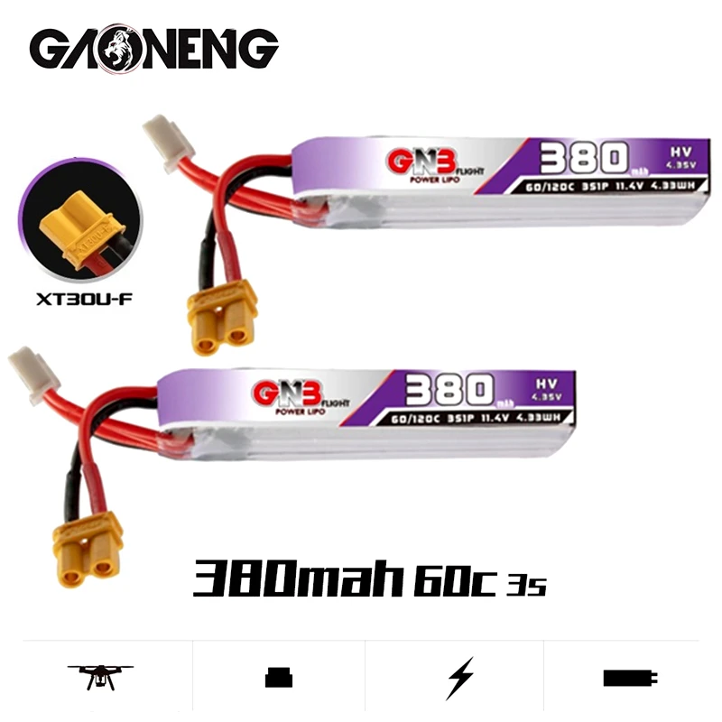 

Аккумулятор GAONENG GNB Max 120C, 380 мАч, 3S, 11,4 в, HV 60C