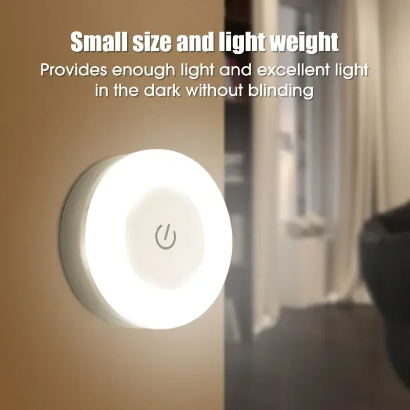 LED 조명 USB 충전식 마그네틱 베이스 벽 조명, 라운드 휴대용 조도 조절 야간 조명, 실내 장식, 홈 장식