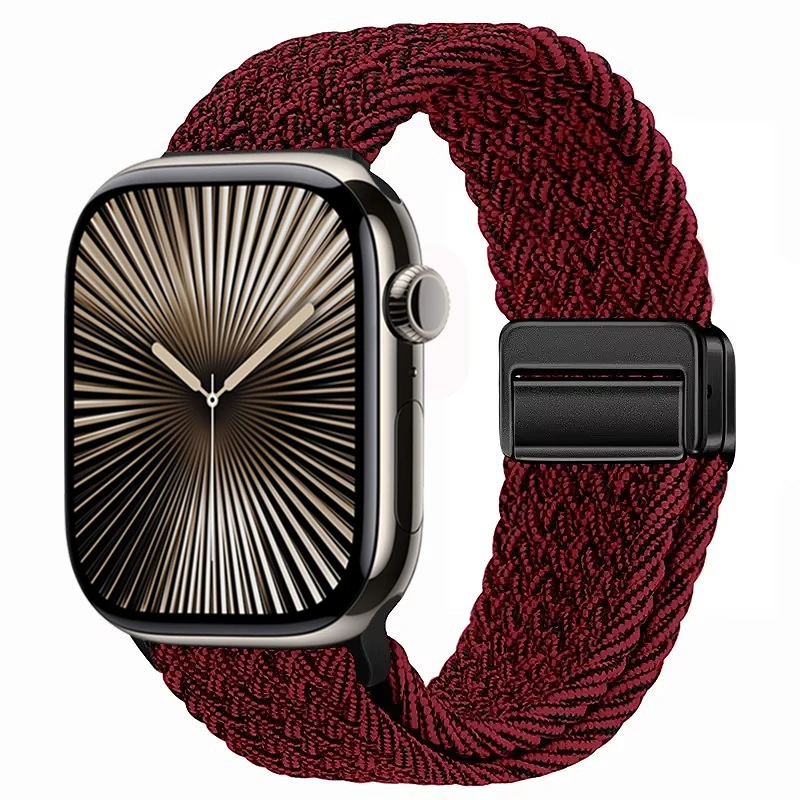 Nylon Braided Magnetic Loop Strap with Metal Accents