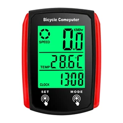 Advanced Waterproof Touchscreen Cycling Speedometer with 19 Functions and Backlight (Red)