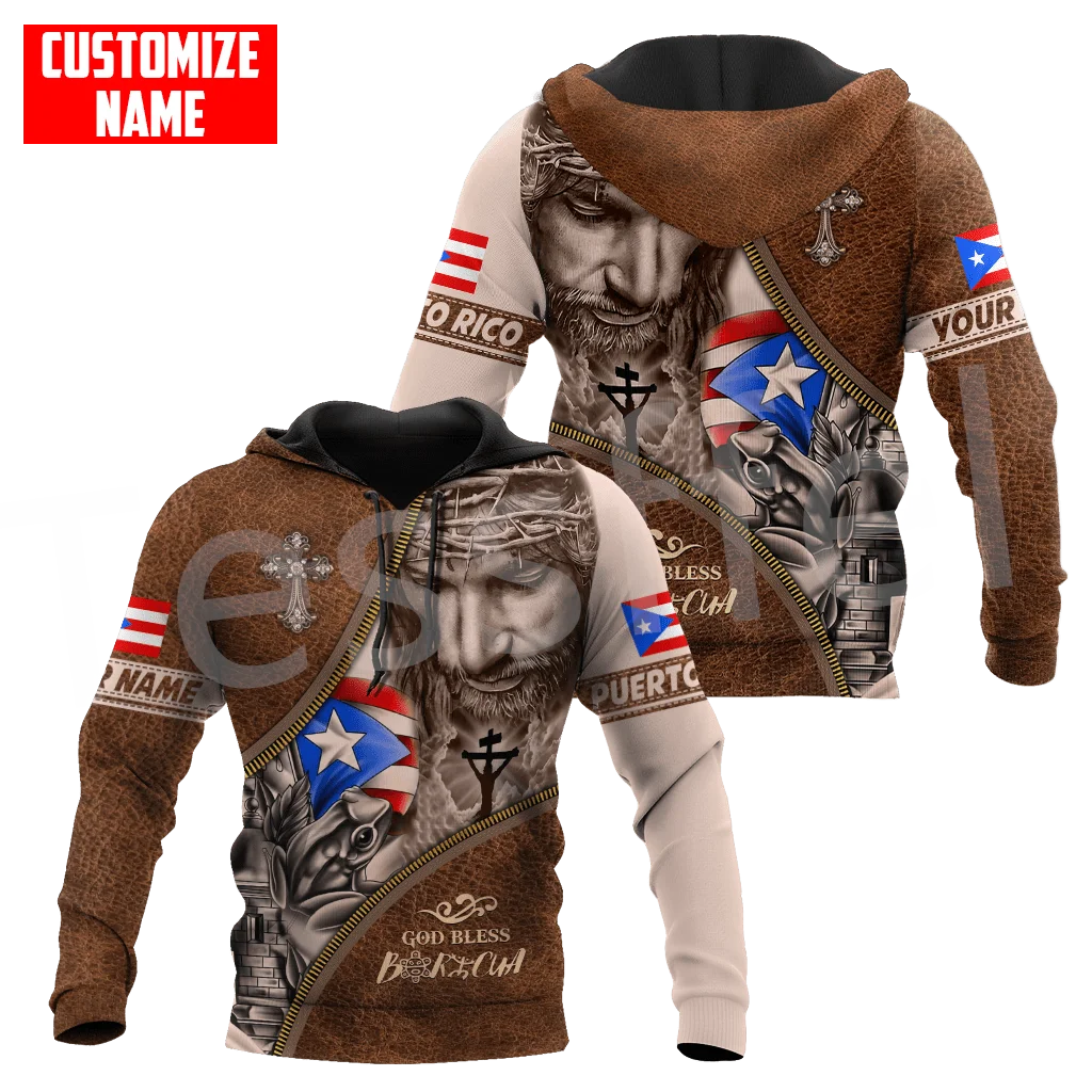 Boricua флаг страны Пуэрто-Рико тату Тано Карибское море ретро спортивный костюм 3DPrint Мужчины/Женщины Мужчины Повседневная забавная куртка на молнии толстовки 18