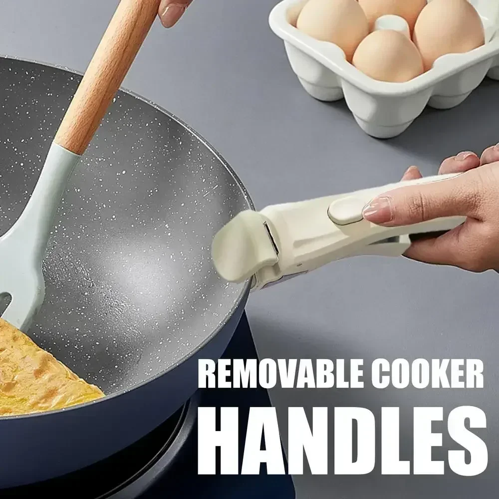 Detachable Pot Handle Tableware Detachable Replacement Clip Hand Grip Universal Ergonomic Kitchen Accessories Removable Pan Pot Handle for Cookware