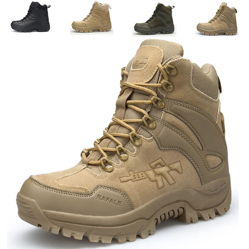 

Tactical Boots for Men Military Boots Man Ankle Boots Army Boots Men with Side Zipper Anti-Slip Combat Boots Work Safety Shoes