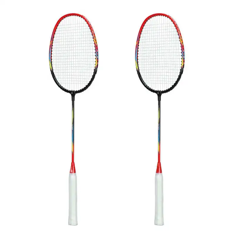  OPTIMA Juego de dos bádminton de aluminio blanco y negro para  todos los hombres, mujeres, niños y niñas, raqueta de bádminton de cuerda :  Deportes y Actividades al Aire Libre