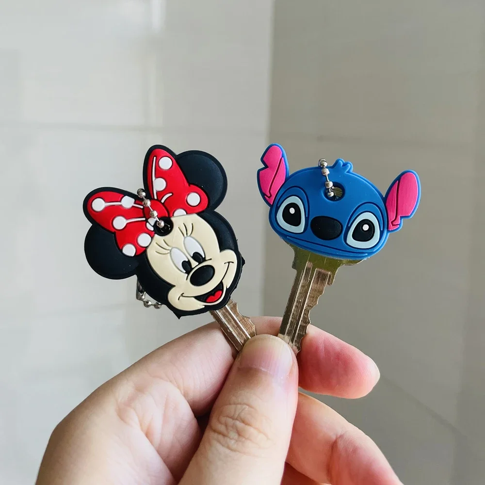 Silicone Key Chains Stitch Avengers Spider Man Captain America Key Cover for Women Men Kids Party Gift