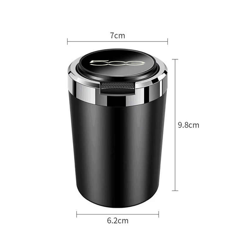 car ashtray accessories for vehicles Car accessories novelty for fiat 500 500l 500x 500e abarth electric Stainless steel