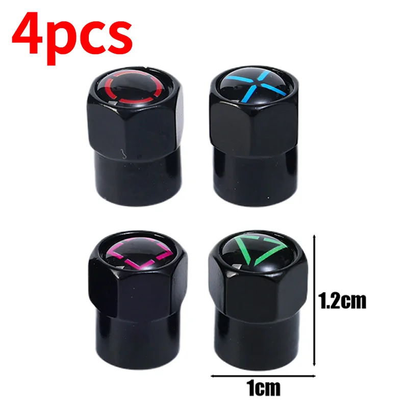 4 יחידות / מערכת כיסויי צמיגים לגלגל הרכב עמידים באבק כפתור משחק סמל גזע צמיג כיסוי אוויר אלומיניום כיסויי צמיגים לאופנוע סגנון