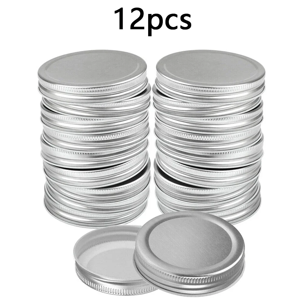 12PCS Canning Lids For Ball Reusable Metal Reusable Universal Jar Lids Wide Mouth Regular Mouth Leak-Proof Seal Lid For Canning