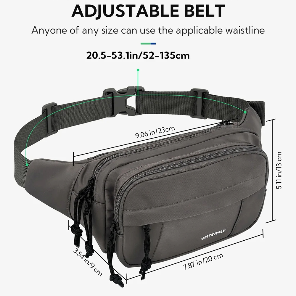 รูปสินค้า กระเป๋าเข็มขัด Crossbody 7 ซิป ใส่ได้ทั้งชายหญิง