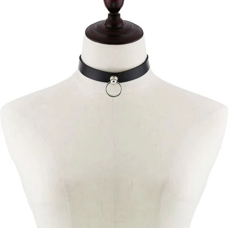 Chainsaw Man Inspired Reze Punk Leather Choker with Pull Ring Chain