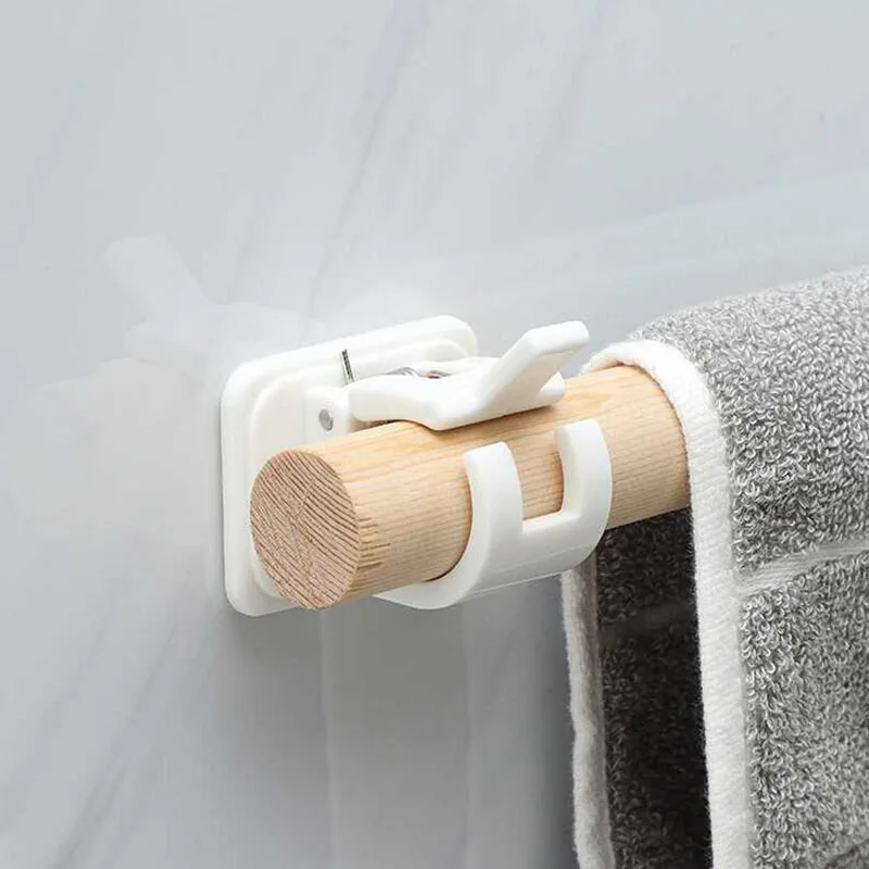 2/4PCS Curtain Rod Holder Self Adhesive Hooks Curtain Bracket PoleTowel Rod Drapery Hook Holders Wall Bracket Fixings Holder