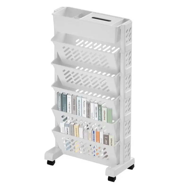 

5 Tier Mobile Storage Rack Multi-Layer Shelf With Wheels Organizer Bookshelf Table Sundry Storage Kitchen Study Storage Cabinet