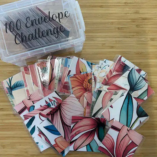 即購入OK★ボックス付き★100days savings challenge Amazon.com : 100 Envelopes Money Saving Challenge Pink