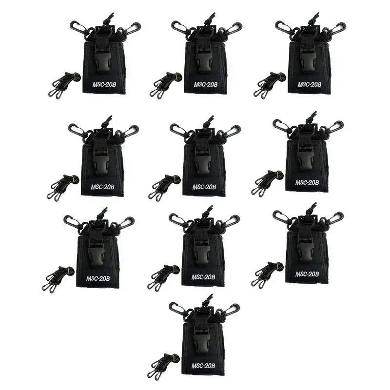 10PCS MSC-20B Multi-function Walkie Talkie Radio Case Bag Holder for Kenwood Yaesu Motorola VX3R VX6R VX7R VX-8DR FT1DR FT60R 10pcs lot walkie talkie lever ptt and rubber button for rdu2020 a10 ep150 a12 cp110d rdm2070d rdu2080d two way radio