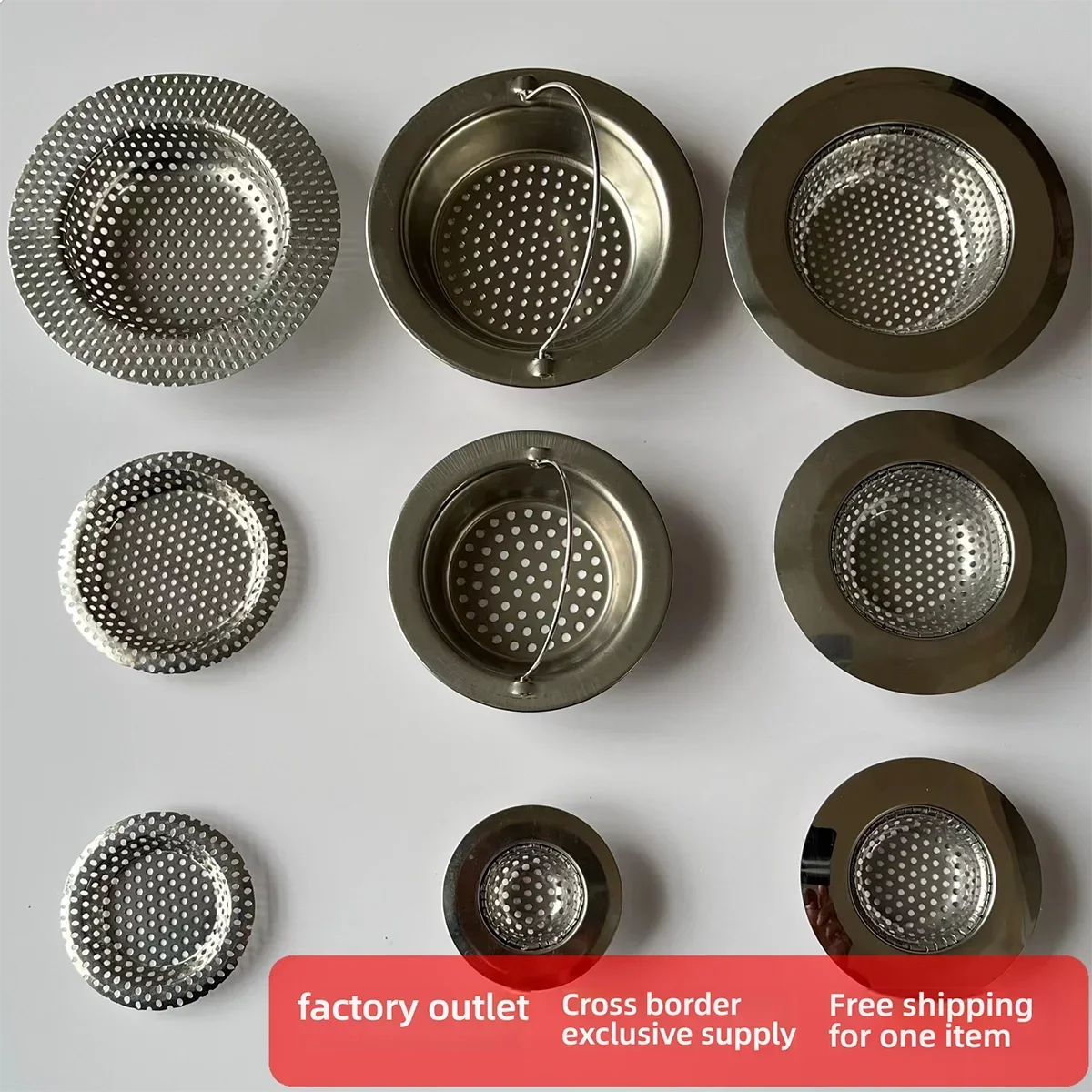 Kitchen Metal Sink Filter Trap Stainless Steel Mesh Strainer Food Slag Drainer Bathroom Shower Floor Drain Hair Catcher Stopper
