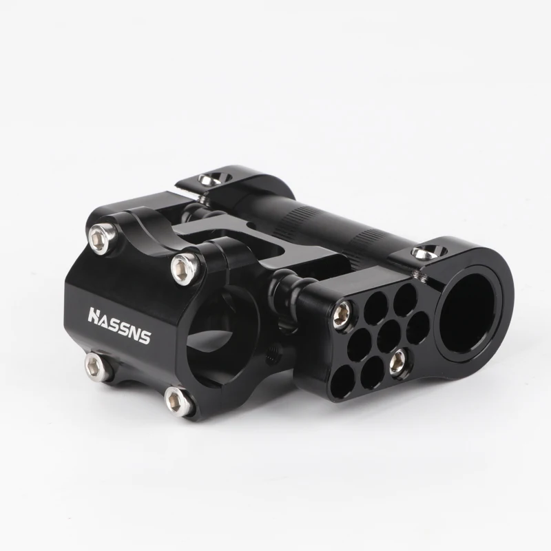 HASSNS Folding Bike Stem Bmx Handlebar Double Table 25.4 Bicycle Bridge Handle Bar Short Power Cycling Rod Adjustable Stem Riser