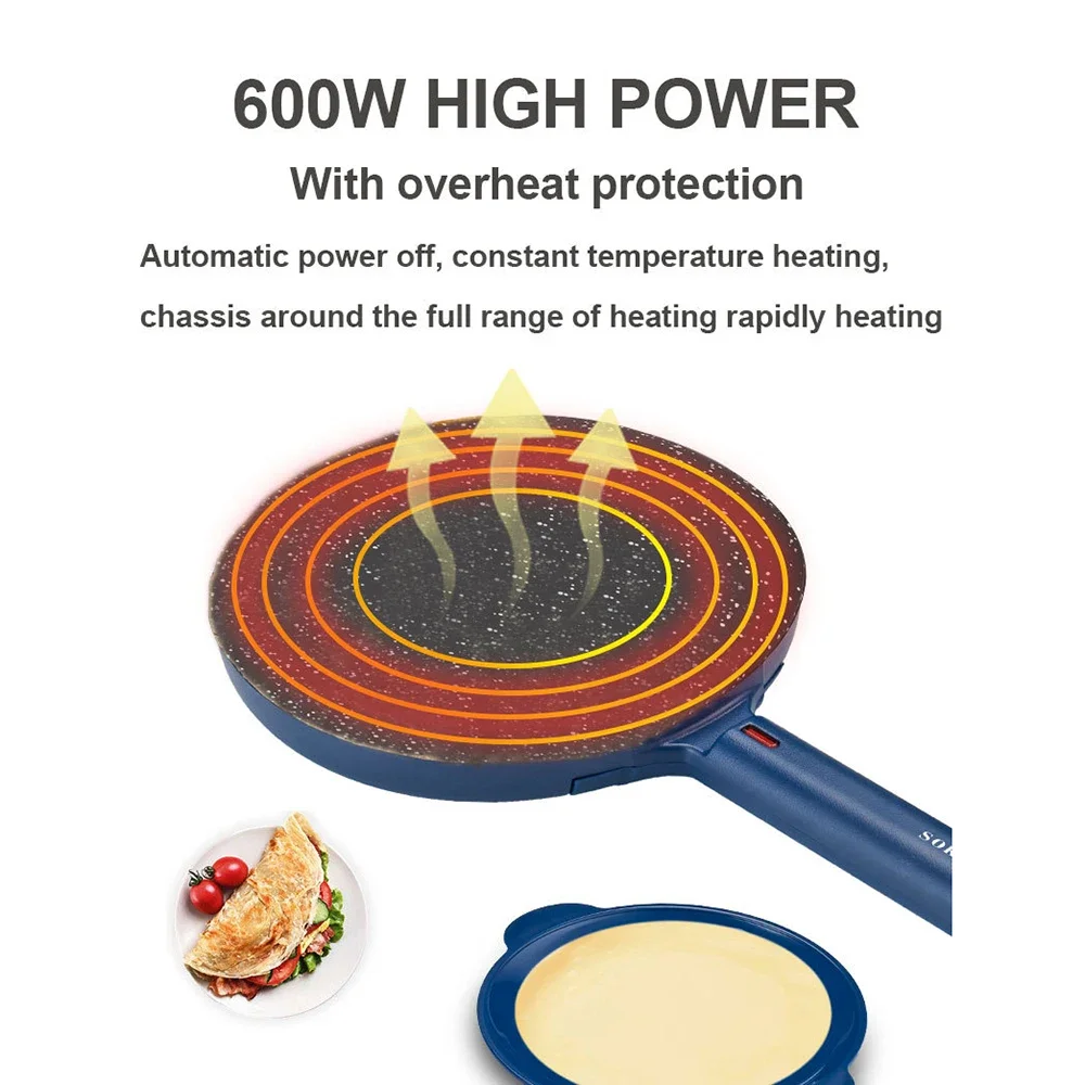 Houselin Electric Pancake Maker, Portable Pancake Maker Switch, Nonstick Coating, Easy To Use, with Handle 4