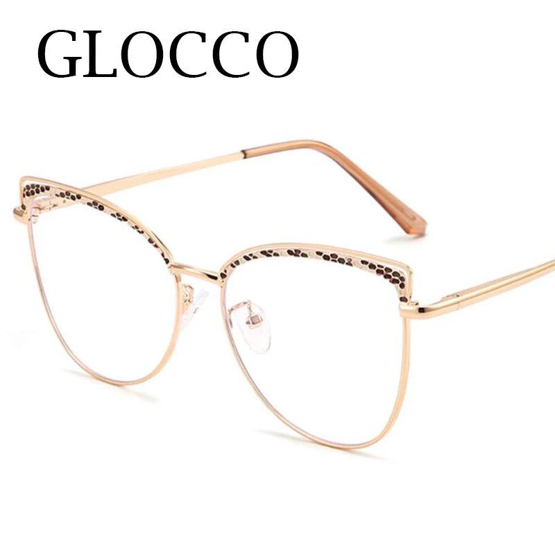 Metal Cat Eye Anti Blue Light Myopia Glasses Women Fashion Brand Big Frame Computer Glasses Finished Prescription Eyeglasses Plu 3