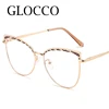 Metal Cat Eye Anti Blue Light Myopia Glasses Women Fashion Brand Big Frame Computer Glasses Finished Prescription Eyeglasses Plu 3