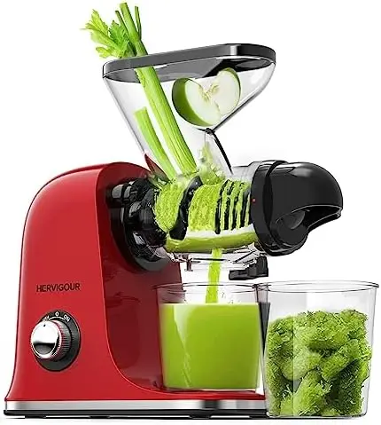 

Masticating Juicer Machine, 3.2" Wide Chute Cold Press Juice Extraction for Fruits and Vegetables, BPA-Free and Easy to Clea Eye