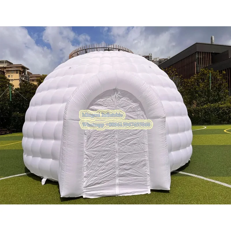 

20/30ft DIA White LED Light Inflatable Igloo Dome Party Tent For Commercial Advertisement Wedding Camping Events with blower