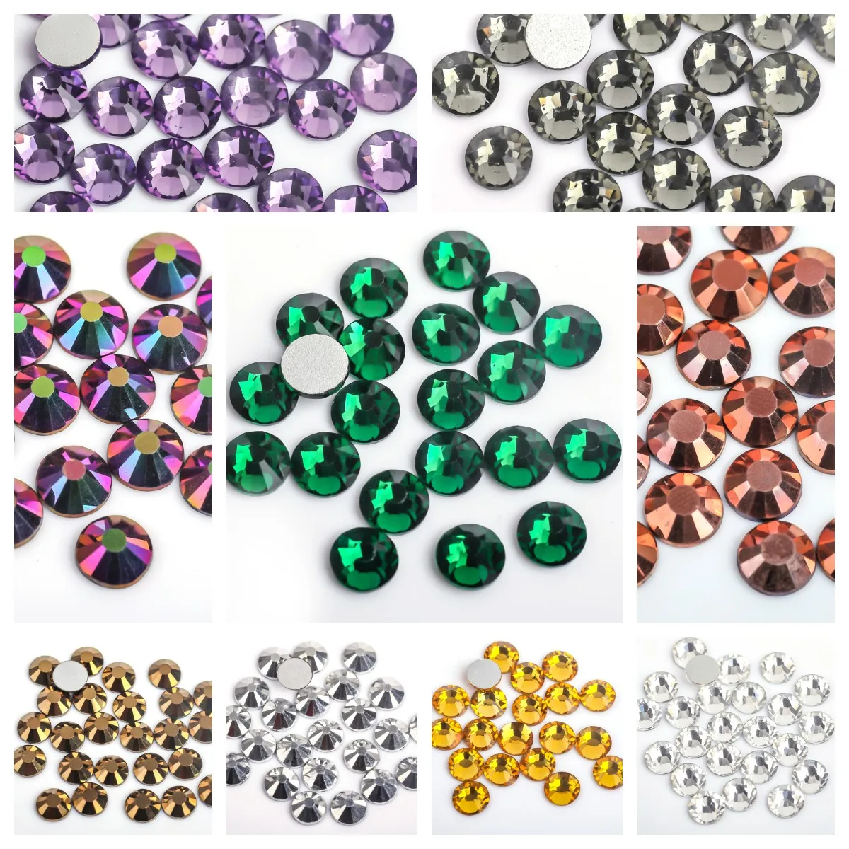 

SS2,SS3,SS4,SS34Crystal Non Hotfix Rhinestone Super Bright Glass Strass 3D Nail Art Decoration