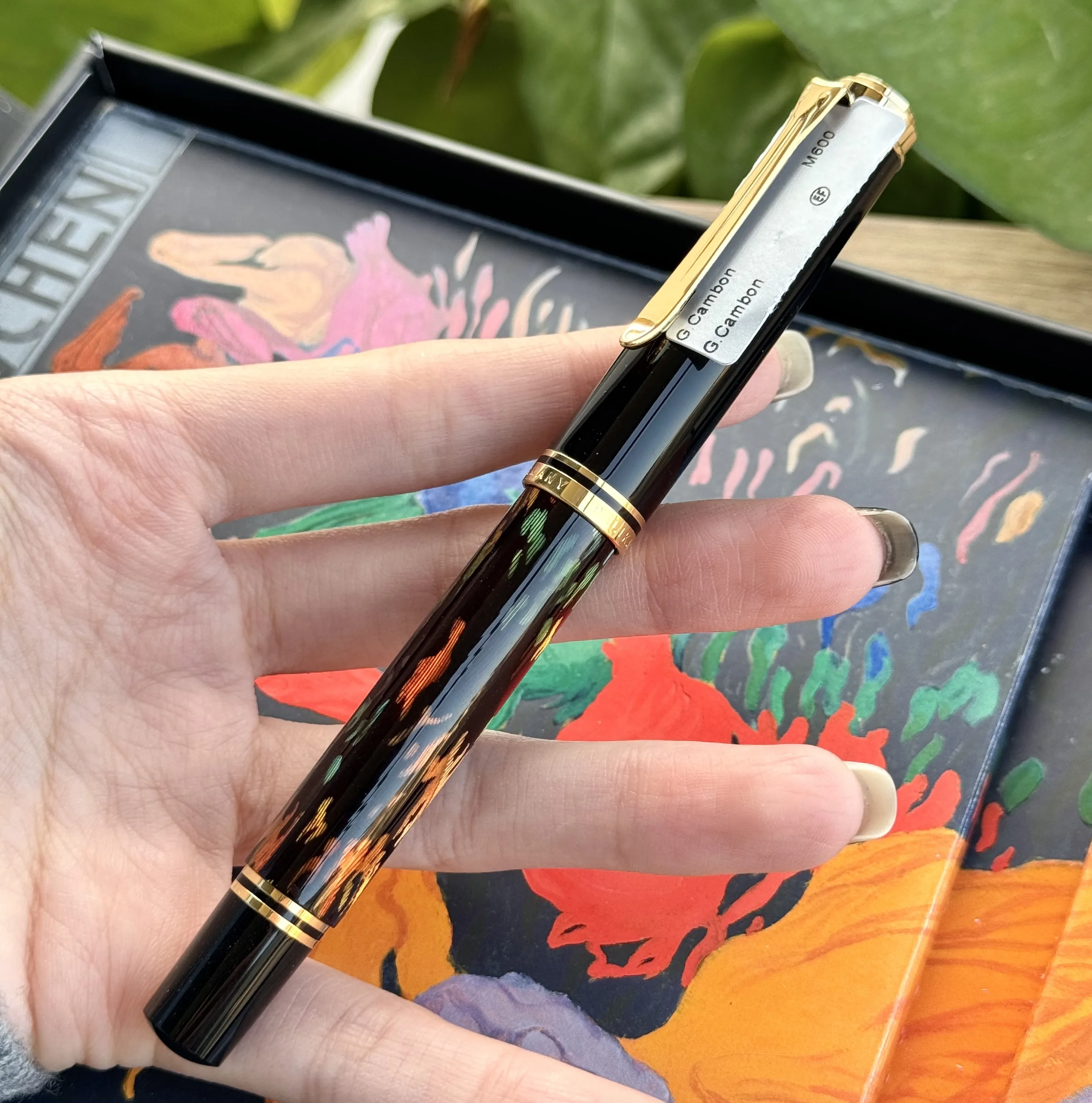 Deutsch Original Pelikan M600 Harz Füll federhalter 14 Karat Gold Feder Kunst sammlung llimited Edition Geschenk box Schreibstift