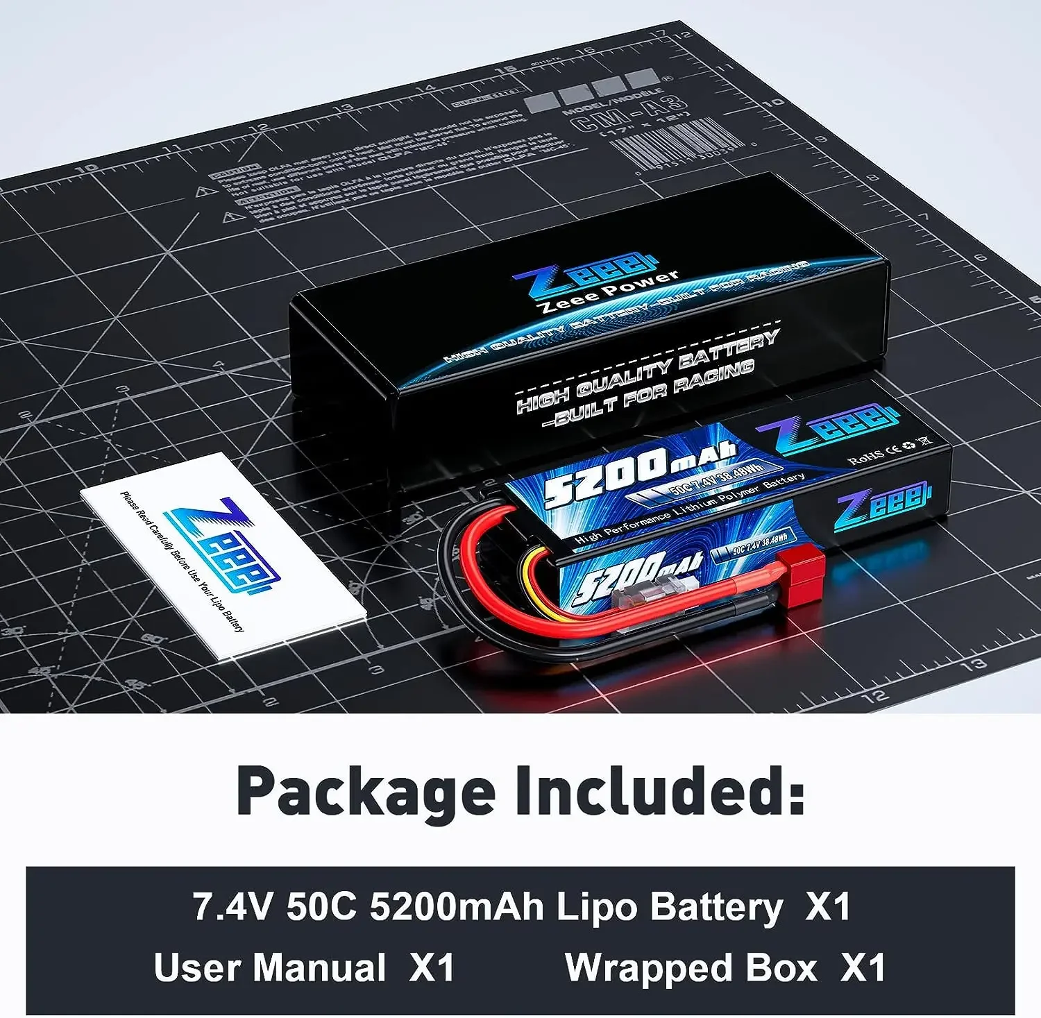 Batterie LiPo 2S 50C 5200mAh EC5/EC3/T pour RC