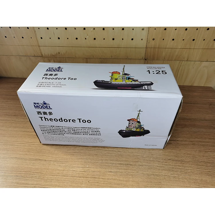 1/25 Remote Control Ship Model Theodore Tugboat Work Boat DIY Simulation Remote Control Ship Model Kit Gift Collection Model Toy 5