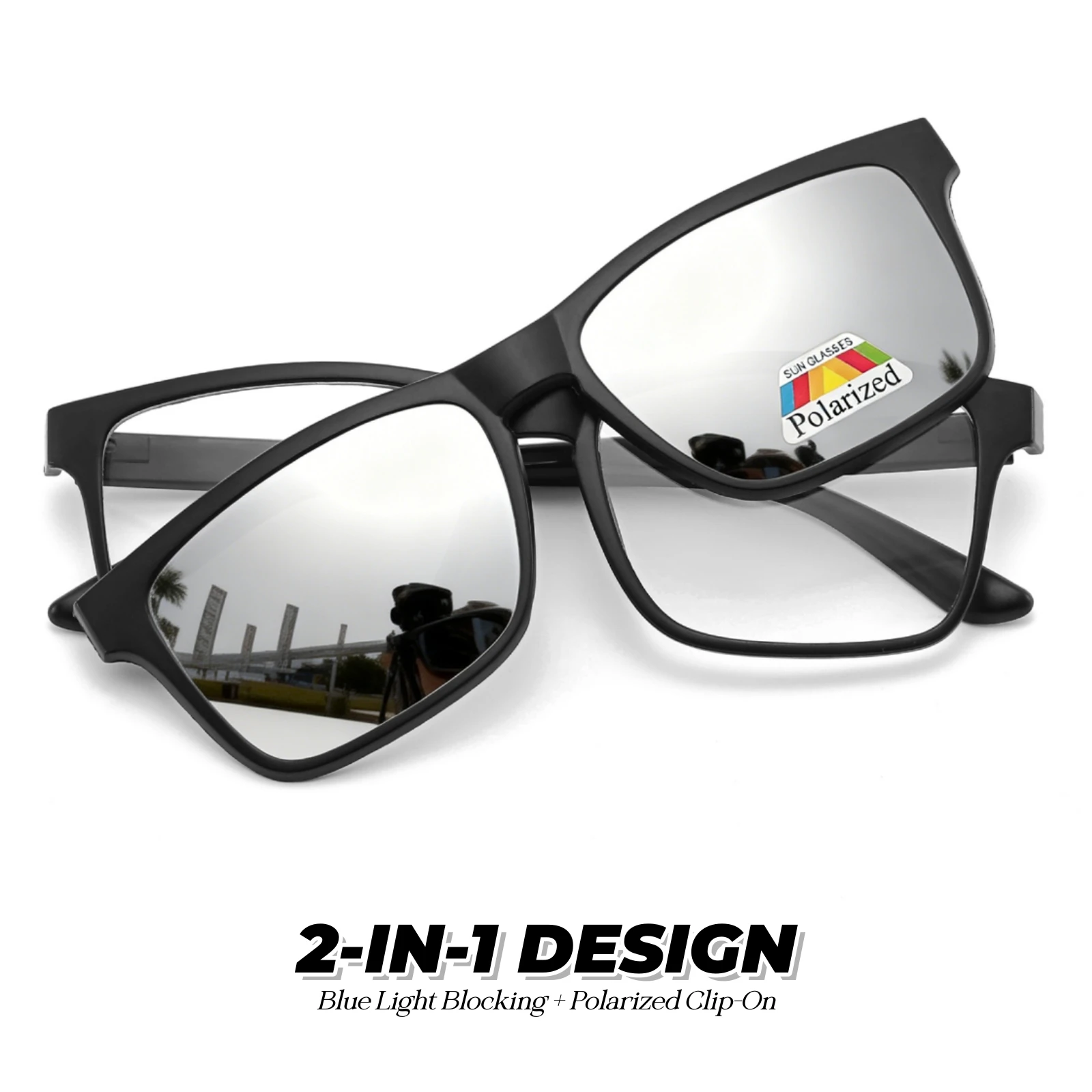 Dual-Purpose Magnetic Sunglasses with Blue Light Blocking & Polarized Lenses