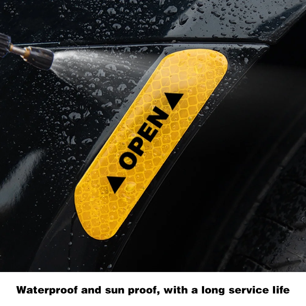 Reflective Car Door Sticker Safety Opening Warning Reflector Tape Decal Car Accessories Exterior Interior reflective stickers