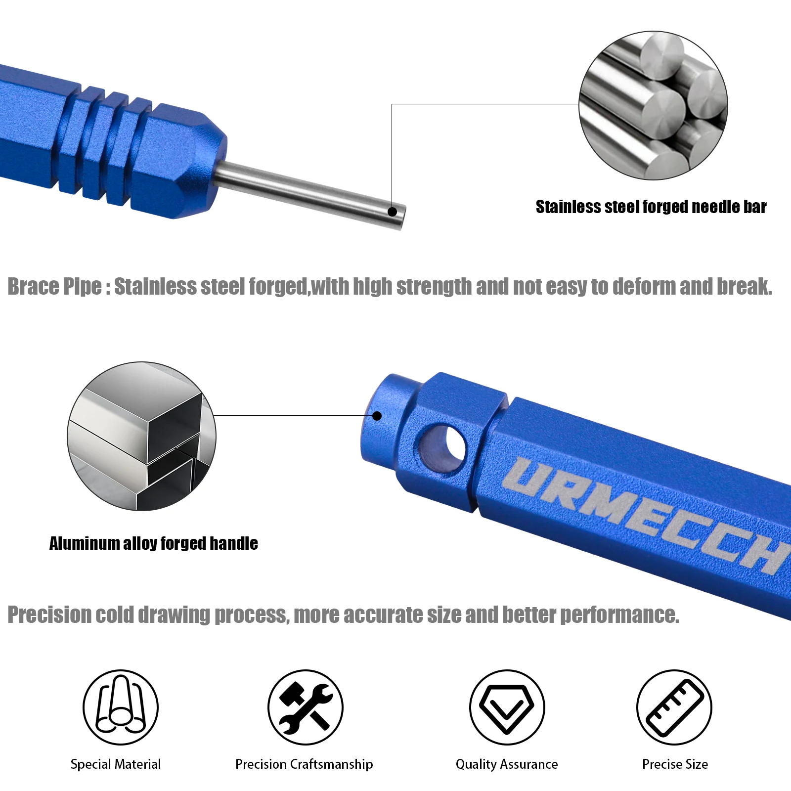 URMECCH 5pcs 핀 추출기 터미널 제거 도구 키트 JST/AMP/Molex 소켓 커넥터 암수 커넥터 튜브 유형
