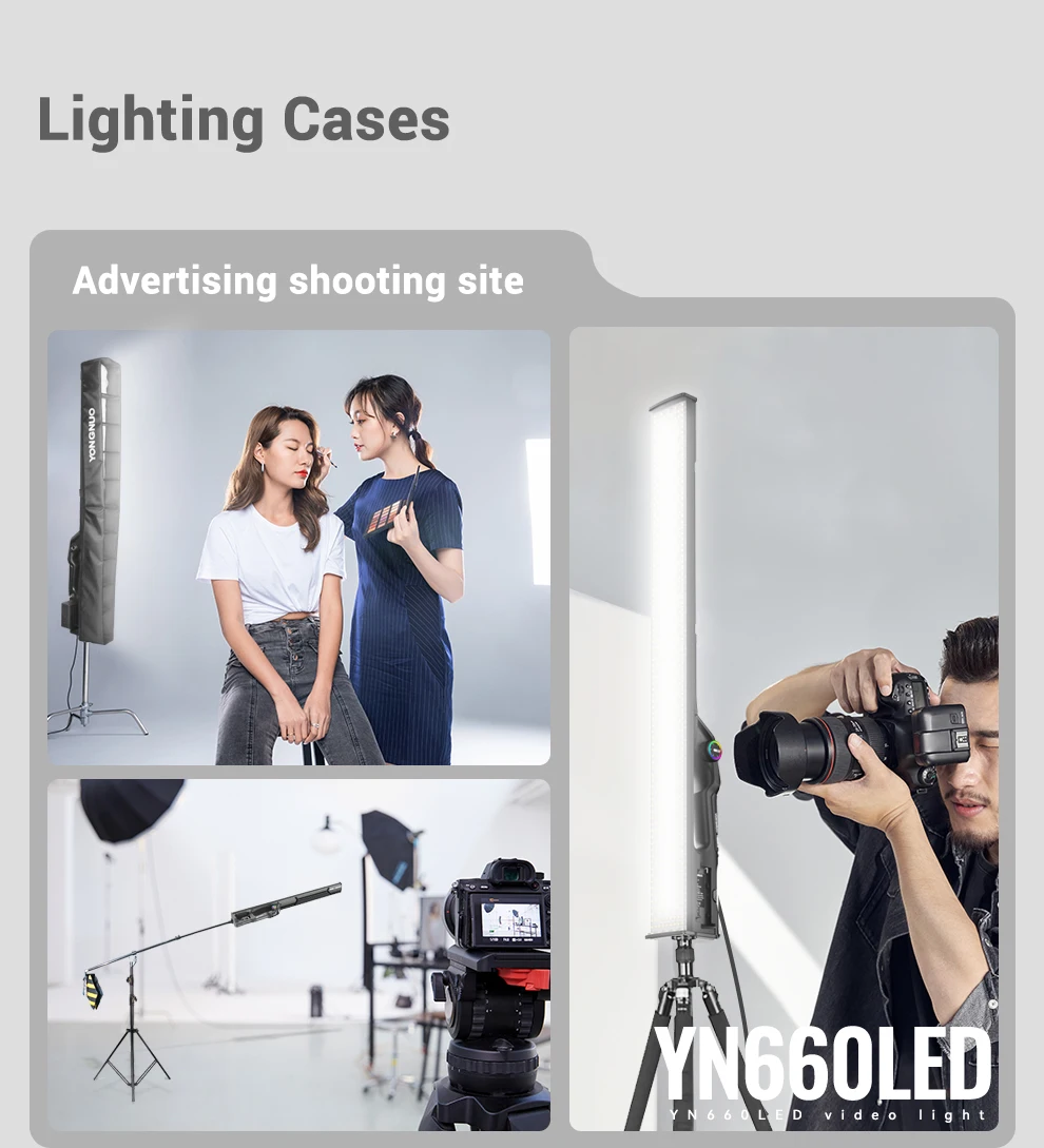 YN660 Handheld LED Video Light Touch Adjusting Bi-color 2000-9900k RGB Color Rem