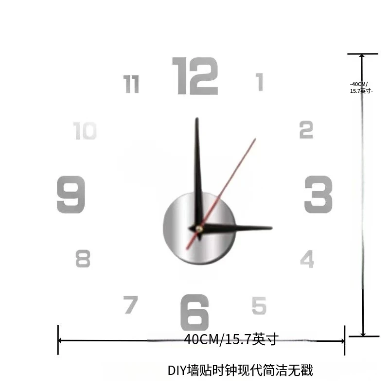 Modern Design Wall Clock DIY Clocks Fashion Clock Acrylic Mirror Stickers For Living Room Home Hotel Restaurant School Decoratio