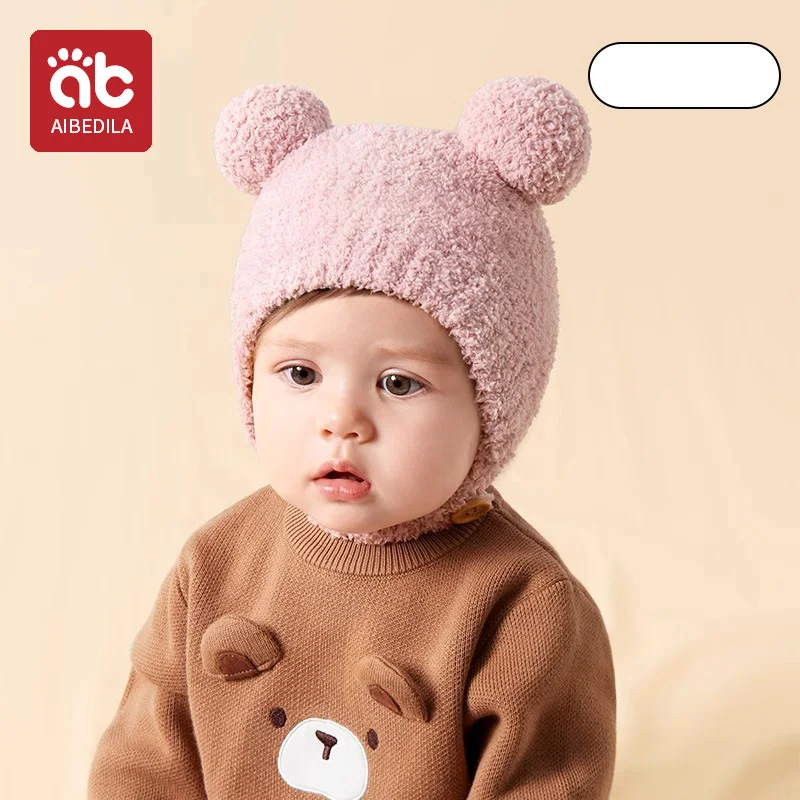 AIBEDILA Baby Hats Scarf set Winter Toddler Coral Fleece Warm Hat Infant Cold Weather Beanie with Neck Warmer Boy Girl Cute Caps