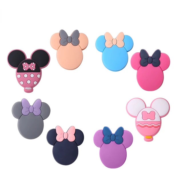 1pcs Sale Cute Minnie Mouse Bow-Knot PVC Shoe Buckle Wholesale Cartoons  Croc Charms Accessories Decorations Kid X-mas Party Gift